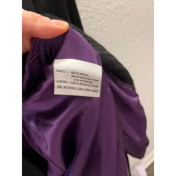 Steve Madden M Black Ruffle Mockneck Collar Wool Blend Coat Whimsigoth Romantic - Picture 5 of 8